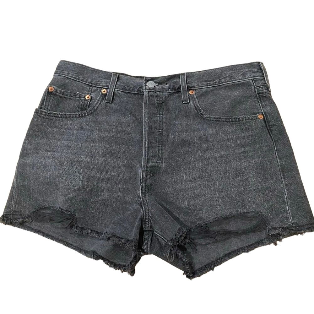 Levi’s 501 Distressed Cutoff Denim Shorts Sz Large Button-fly